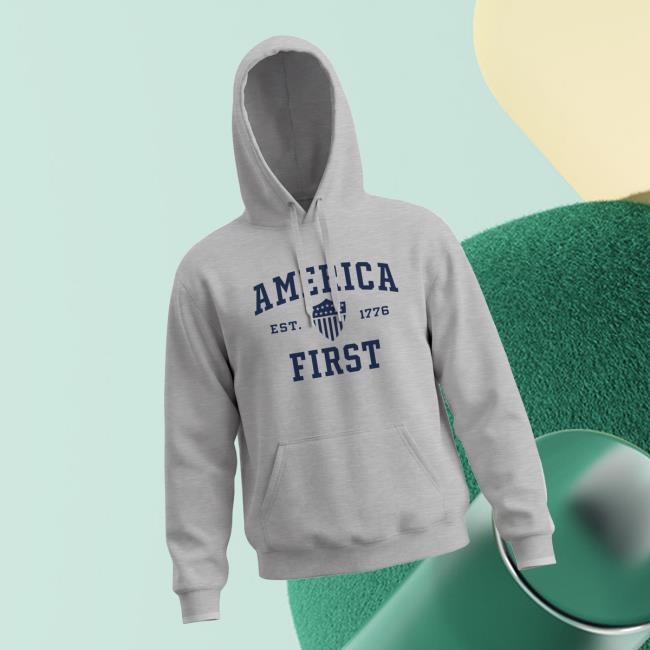 Nick Fuentes Merch Store America First Collegiate Hoodie Grey Nick Fuentes Merch Store America First Collegiate Hoodie Grey