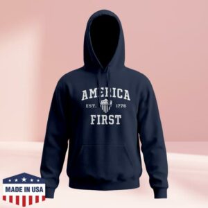 Nick Fuentes Merch Store America First Collegiate Hoodie Navy