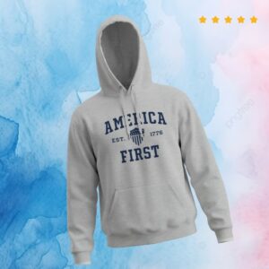 Fuentes Store Merch Shop America First Collegiate Gray Hoodie