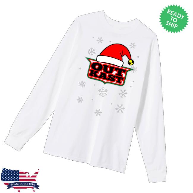 Outkast Merch Store Outkast Santa Hat Logo Long Sleeve Tee Outkast Merch Store Outkast Santa Hat Logo Long Sleeve Tee