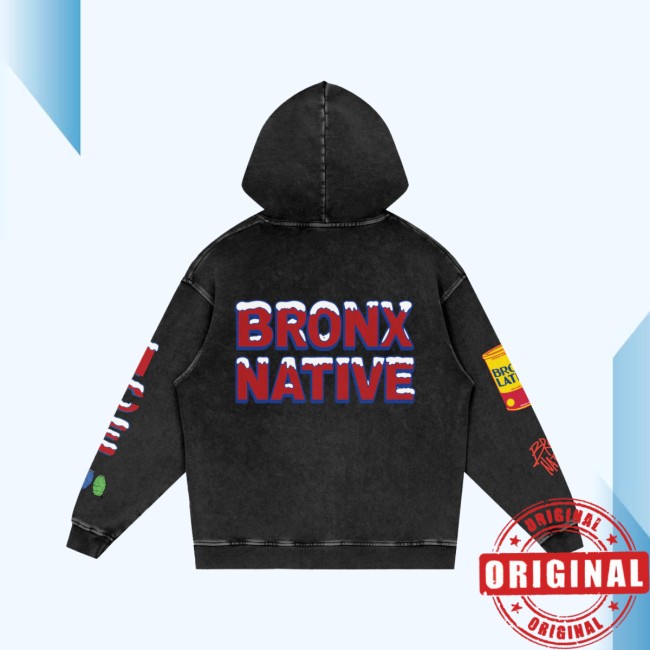 Bronx Native Shop Store Merch Bronx Native Bodega Ice Snow Washed Loose Cotton Hoodie Bronx Native Shop Store Merch Bronx Native Bodega Ice Snow Washed Loose Cotton Hoodie