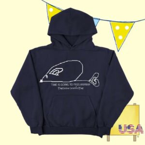 Online Ceramics Merch Store Time Is Going To Pass Anyway Navy Hoodie