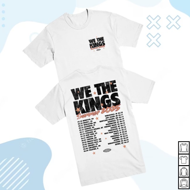 We The Kings Store Merch Tour Date White Tee We The Kings Store Merch Tour Date White Tee