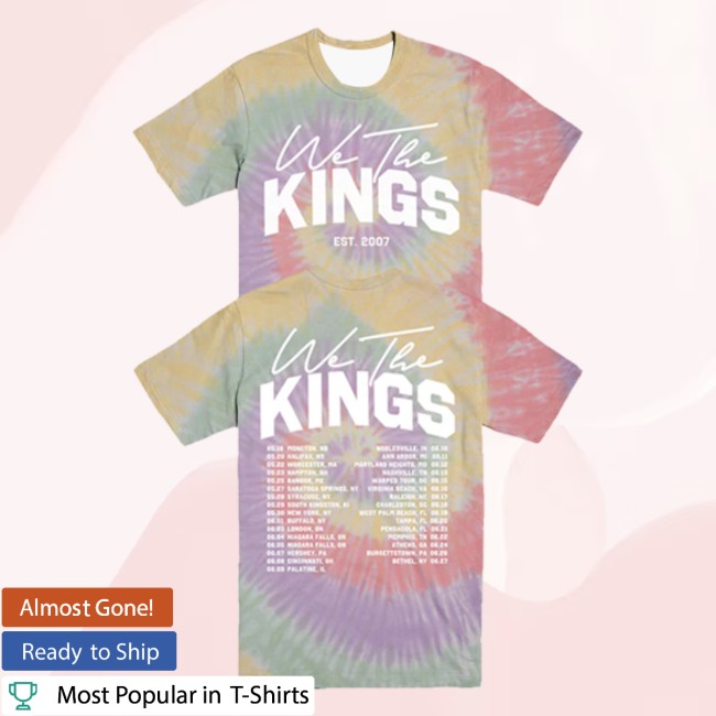 We The Kings Store Merch Tour Date Tie Dye Tee We The Kings Store Merch Tour Date Tie Dye Tee