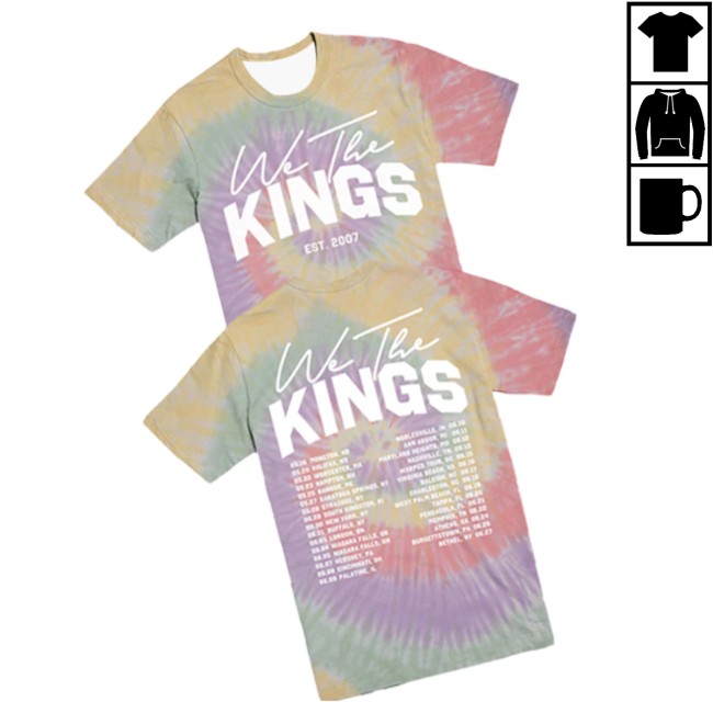 We The Kings Store Merch Tour Date Tie Dye Tee We The Kings Store Merch Tour Date Tie Dye Tee