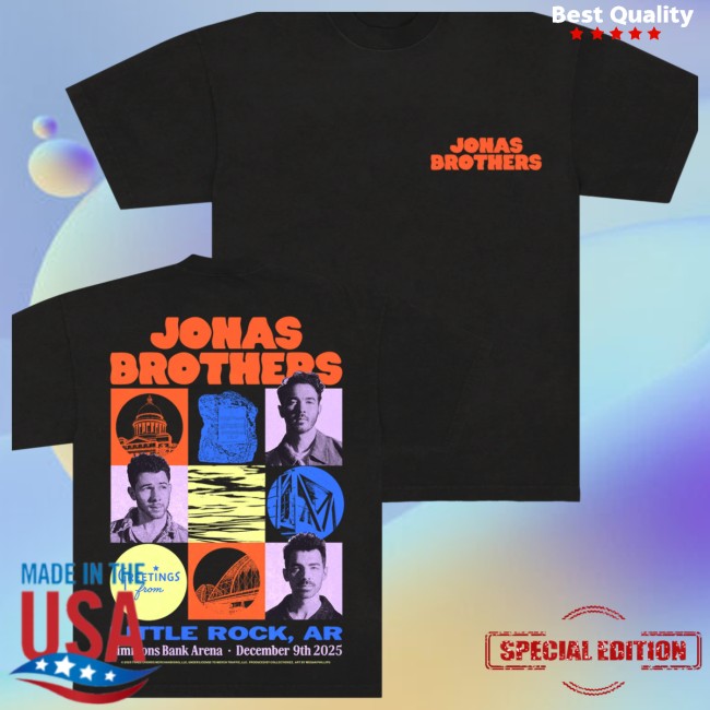 Jonas Brothers Store Merch Greetings From Your Hometown Little Rock, Ar Tee Jonas Brothers Store Merch Greetings From Your Hometown Little Rock, Ar Tee
