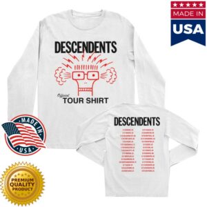 Descendents Store Merch Official Tour Shirt 2025 Tour White Long Sleeve