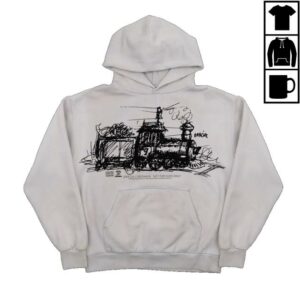 Online Ceramics Merch Store Freight Train Gray Hoodie