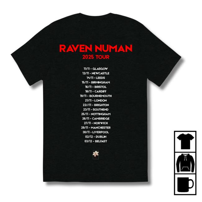 Gary Numan Merch Store Raven Numan Black Tour T-Shirt Gary Numan Merch Store Raven Numan Black Tour T-Shirt