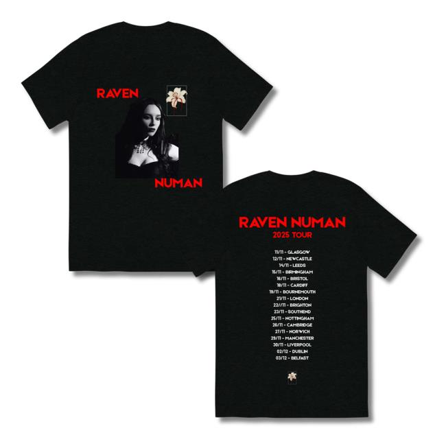 Gary Numan Merch Store Raven Numan Black Tour T-Shirt Gary Numan Merch Store Raven Numan Black Tour T-Shirt
