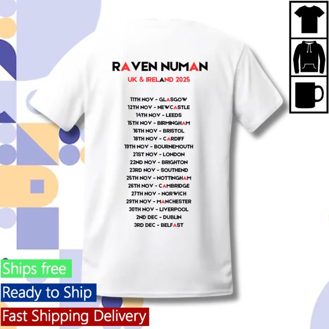 Gary Numan Merch Store Raven Numan White Tour T-Shirt Gary Numan Merch Store Raven Numan White Tour T-Shirt