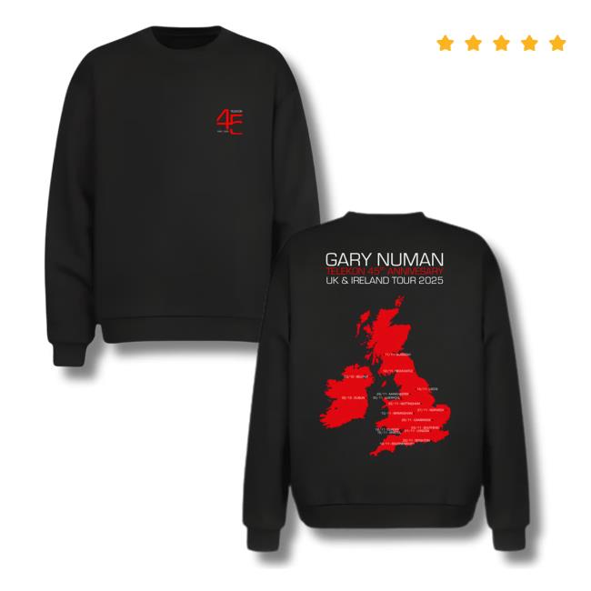 Gary Numan Merch Store Telekon 45Th Anniversary Tour Sweatshirt Gary Numan Merch Store Telekon 45Th Anniversary Tour Sweatshirt