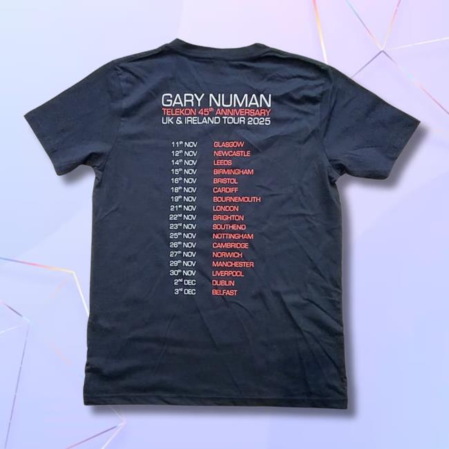 Gary Numan Merch Store Telekon 45Th Anniversary Tour T-Shirt Gary Numan Merch Store Telekon 45Th Anniversary Tour T-Shirt