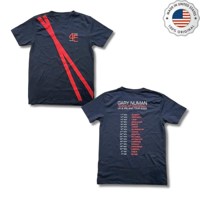 Gary Numan Merch Store Telekon 45Th Anniversary Tour T-Shirt Gary Numan Merch Store Telekon 45Th Anniversary Tour T-Shirt