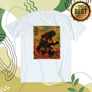 Godzilla Merch Store Godzilla Vs. Destoroyah 30Th Anniversary Scene Illustration T-Shirt 1 White