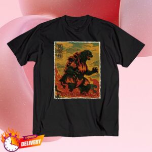 Godzilla Merch Store Godzilla Vs. Destoroyah 30Th Anniversary Scene Illustration T-Shirt 1 Black