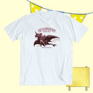 Godzilla Merch Store Godzilla Vs. Destoroyah 30Th Anniversary Scene Illustration T-Shirt 3 White