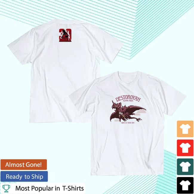 Godzilla Merch Store Godzilla Vs. Destoroyah 30Th Anniversary Scene Illustration T-Shirt 3 White Godzilla Merch Store Godzilla Vs. Destoroyah 30Th Anniversary Scene Illustration T-Shirt 3 White