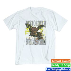 Godzilla Merch Store Godzilla Vs. Destoroyah 30Th Anniversary Scene Illustration T-Shirt 5 White