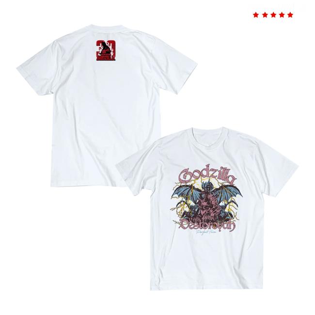 Godzilla Merch Store Godzilla Vs. Destoroyah 30Th Anniversary Scene Illustration T-Shirt 6 White Godzilla Merch Store Godzilla Vs. Destoroyah 30Th Anniversary Scene Illustration T-Shirt 6 White