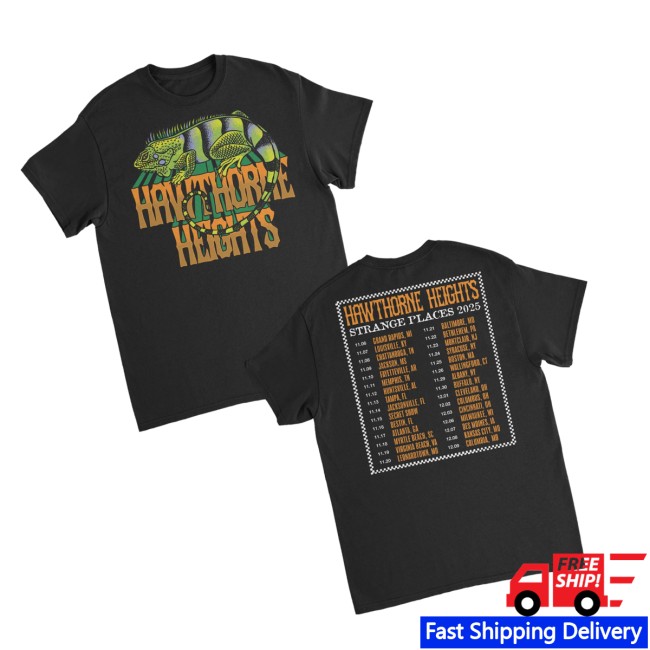 Hawthorne Heights Store Merch Hawthorne Heights Strange Places Tour T-Shirt Hawthorne Heights Store Merch Hawthorne Heights Strange Places Tour T-Shirt