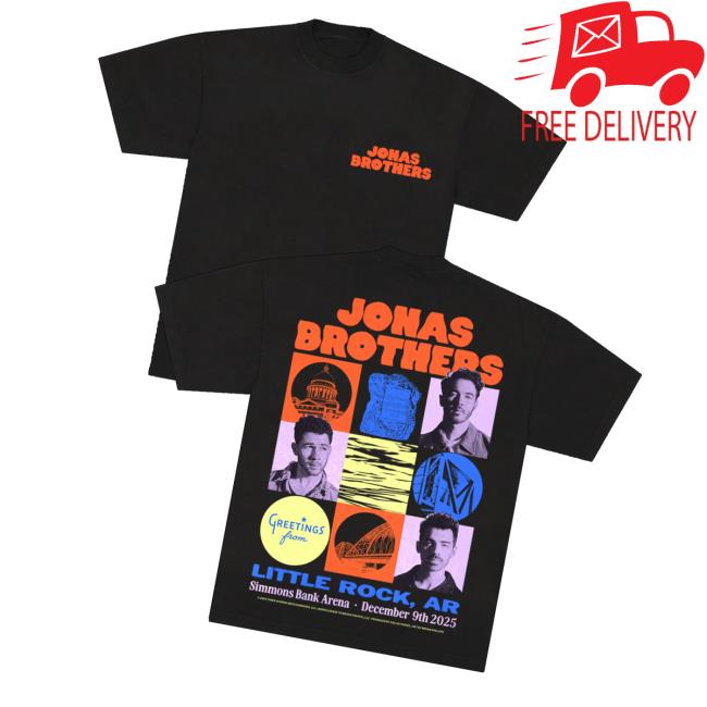 Jonas Brothers Merch Store Greetings From Your Hometown Little Rock Ar Tee Jonas Brothers Merch Store Greetings From Your Hometown Little Rock Ar Tee