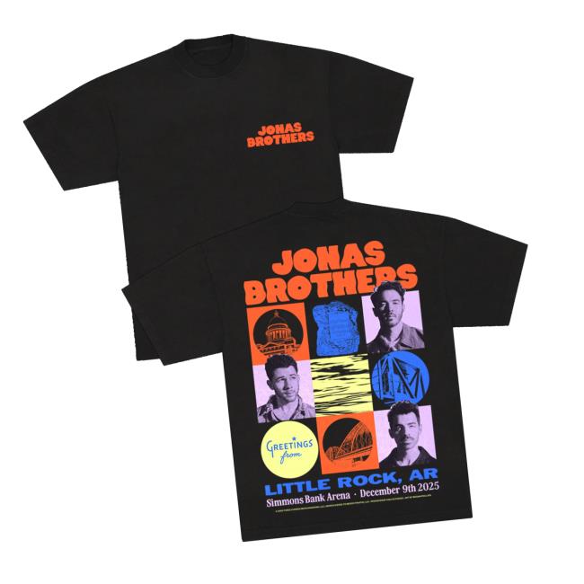 Jonas Brothers Merch Store Greetings From Your Hometown Little Rock Ar Tee Jonas Brothers Merch Store Greetings From Your Hometown Little Rock Ar Tee
