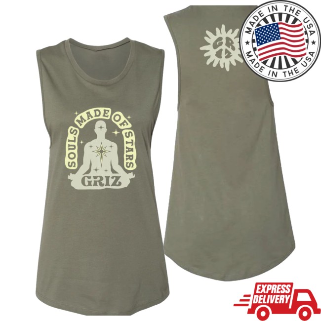 Mynameisgriz Store Merch Souls Made Of Stars Women’s Sleeveless Top In Earth Green Mynameisgriz Store Merch Souls Made Of Stars Women’s Sleeveless Top In Earth Green