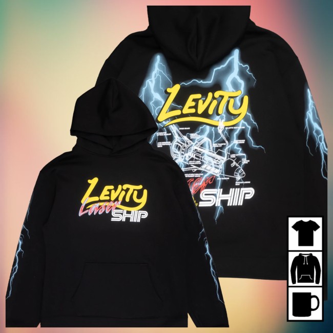 Levity Merch Store Lasership Tour Lightning Pullover Hoodie In Black Levity Merch Store Lasership Tour Lightning Pullover Hoodie In Black
