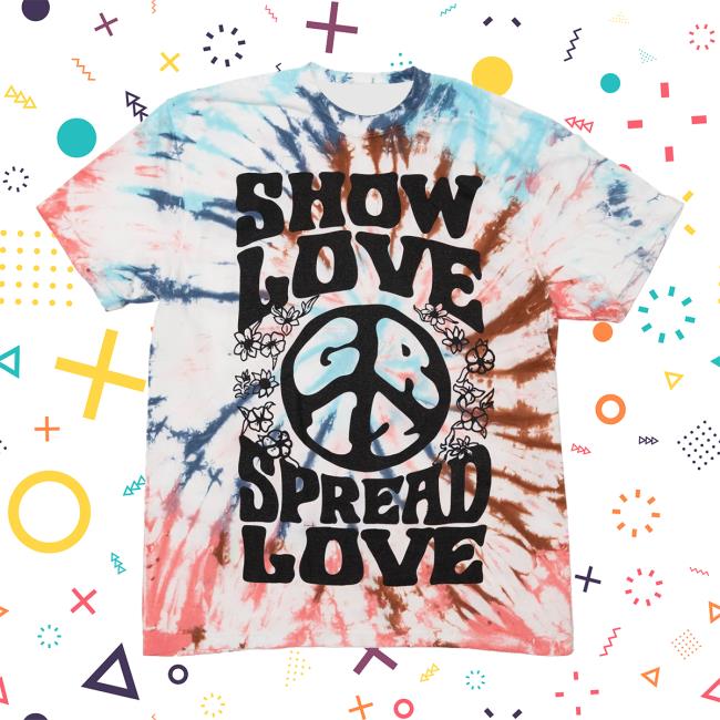 Griz Merch Store Griz Show Love Tee In Sky Clay Swirl Tie Dye Griz Merch Store Griz Show Love Tee In Sky Clay Swirl Tie Dye