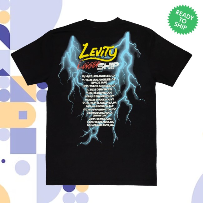 Levity Merch Store Lasership Tour Lightning Tour Tee In Black Levity Merch Store Lasership Tour Lightning Tour Tee In Black
