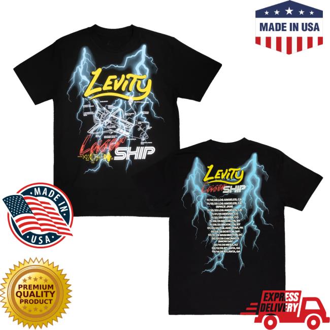 Levity Merch Store Lasership Tour Lightning Tour Tee In Black Levity Merch Store Lasership Tour Lightning Tour Tee In Black