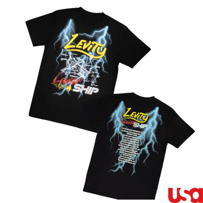 Levity Merch Store Lasership Tour Lightning Tour Tee In Black Levity Merch Store Lasership Tour Lightning Tour Tee In Black