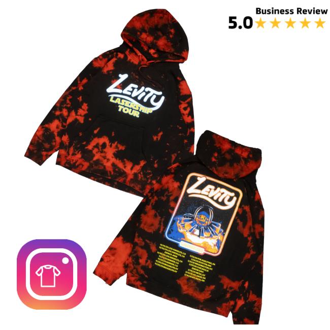 Levity Store Merch Lasership Tour Red-Shift Tie Dye Pullover Hoodie Levity Store Merch Lasership Tour Red-Shift Tie Dye Pullover Hoodie