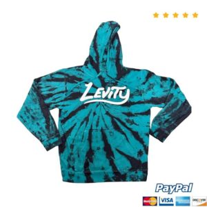 Levity Merch Store Levity Aqua Tie Dye Logo Hoodie