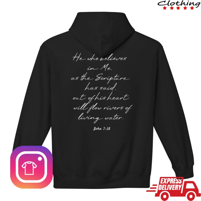 Voyce Mcwilliams Store Merch Blessed Hoodie Faith Hoodie With John 7:38 Back Quote Voyce Mcwilliams Store Merch Blessed Hoodie Faith Hoodie With John 7:38 Back Quote