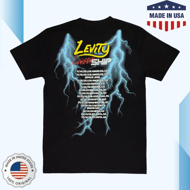 Levity Merch Store Lasership Tour Lightning Tour Tee In Black Levity Merch Store Lasership Tour Lightning Tour Tee In Black