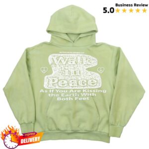 Online Ceramics Store Merch Walk In Peace Hand Dip Dyed Hoodie