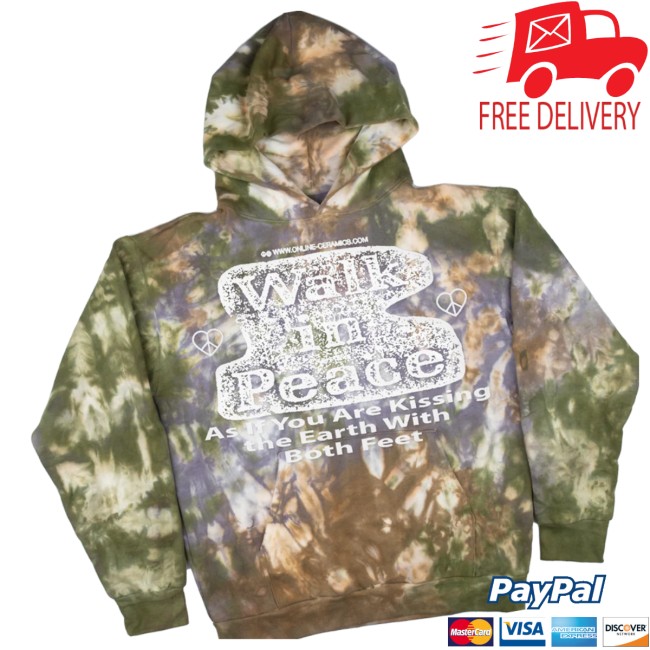 Online Ceramics Store Merch Walk In Peace Hand Dyed Hoodie Online Ceramics Store Merch Walk In Peace Hand Dyed Hoodie
