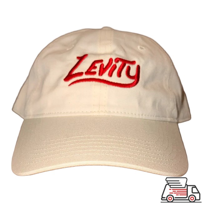 Levity Merch Shop Store Levity Logo Hat White W/Red Levity Merch Shop Store Levity Logo Hat White W/Red