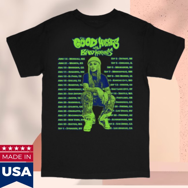 Everydaydays Store Merch The Good Nights & Bad Mornings Tour Black T-Shirt Everydaydays Store Merch The Good Nights & Bad Mornings Tour Black T-Shirt