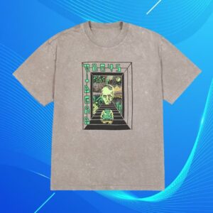 Viagra Boys Merch Store Draconian Ponzi Scheme T-Shirt Washed Grey