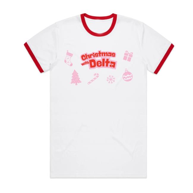Delta Goodrem Merch Store Christmas With Delta Unisex Ringer T Shirt Delta Goodrem Merch Store Christmas With Delta Unisex Ringer T Shirt
