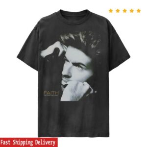 George Michael Store Merch Faith Faded Photo Black Tee