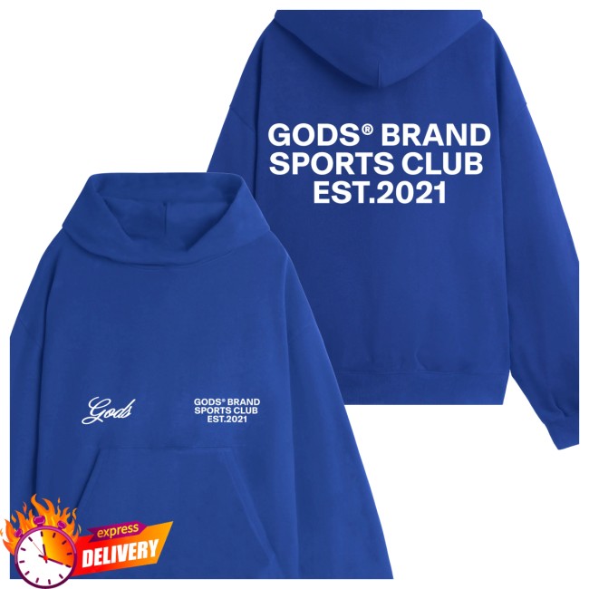 Gods Brand Store Merch Gods® Brand Sports Club Hoodie Blue Gods Brand Store Merch Gods® Brand Sports Club Hoodie Blue