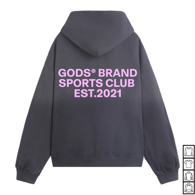 Gods Brand Store Merch Gods® Brand Sports Club Hoodie Grey Gods Brand Store Merch Gods® Brand Sports Club Hoodie Grey
