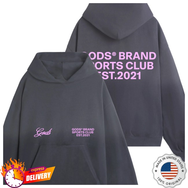 Gods Brand Store Merch Gods® Brand Sports Club Hoodie Grey Gods Brand Store Merch Gods® Brand Sports Club Hoodie Grey
