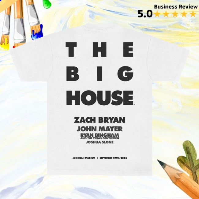 Zach Bryan Shop Store Merch Zb Big House White Tee Zach Bryan Shop Store Merch Zb Big House White Tee
