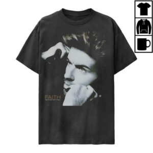 George Michael Merch Store Faith Faded Photo Tee Black