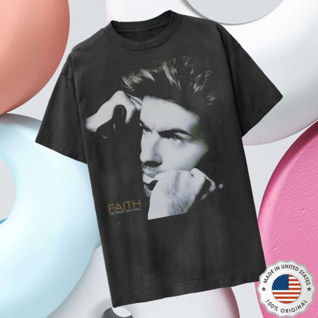George Michael Merch Store Faith Faded Photo Tee Black George Michael Merch Store Faith Faded Photo Tee Black